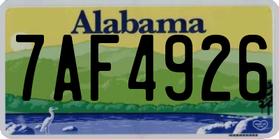 AL license plate 7AF4926