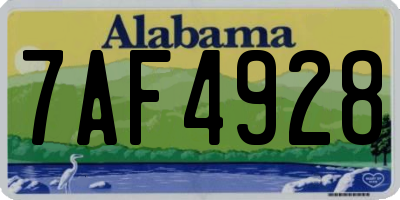 AL license plate 7AF4928