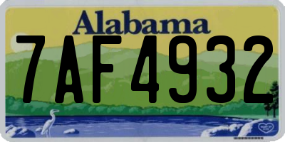 AL license plate 7AF4932