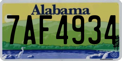 AL license plate 7AF4934