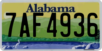 AL license plate 7AF4936