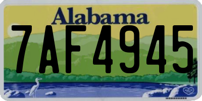 AL license plate 7AF4945