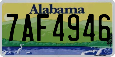 AL license plate 7AF4946