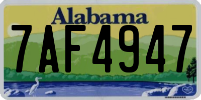 AL license plate 7AF4947