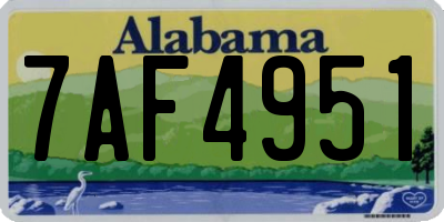 AL license plate 7AF4951