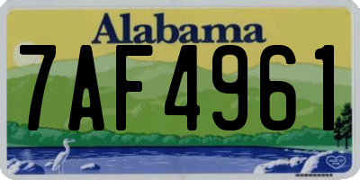 AL license plate 7AF4961