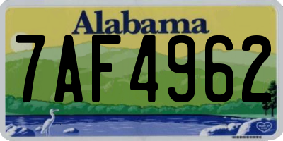 AL license plate 7AF4962