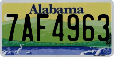 AL license plate 7AF4963