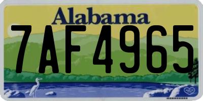 AL license plate 7AF4965