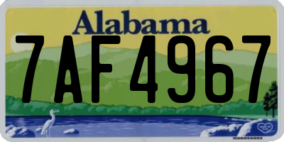 AL license plate 7AF4967