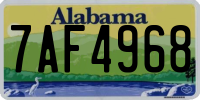 AL license plate 7AF4968