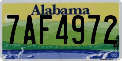 AL license plate 7AF4972