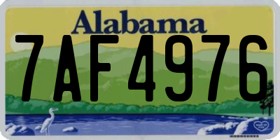 AL license plate 7AF4976