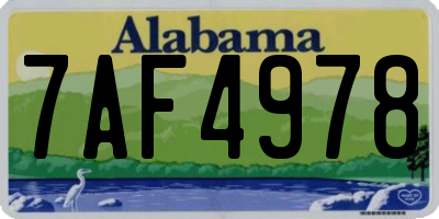 AL license plate 7AF4978