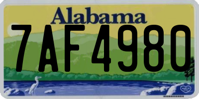 AL license plate 7AF4980
