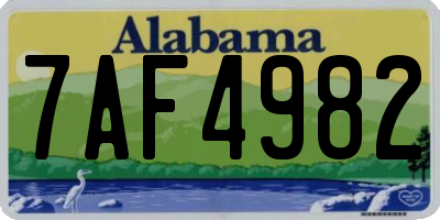 AL license plate 7AF4982