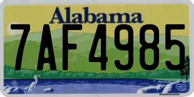 AL license plate 7AF4985