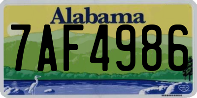 AL license plate 7AF4986