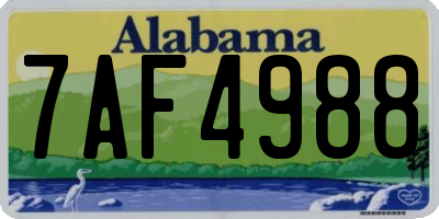 AL license plate 7AF4988