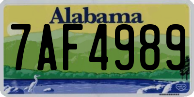 AL license plate 7AF4989