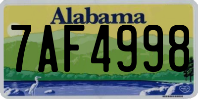 AL license plate 7AF4998