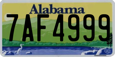 AL license plate 7AF4999