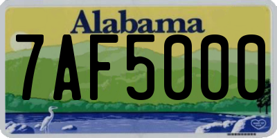 AL license plate 7AF5000