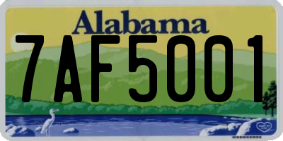 AL license plate 7AF5001