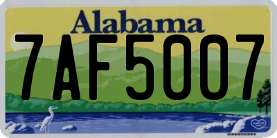 AL license plate 7AF5007