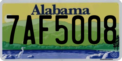 AL license plate 7AF5008