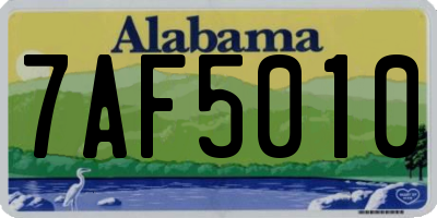 AL license plate 7AF5010