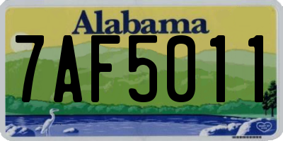 AL license plate 7AF5011