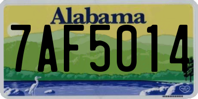 AL license plate 7AF5014