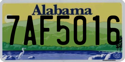 AL license plate 7AF5016