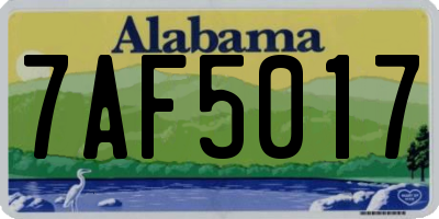AL license plate 7AF5017