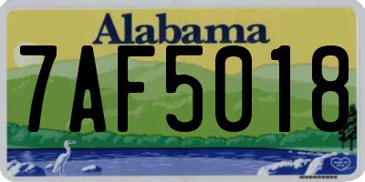 AL license plate 7AF5018