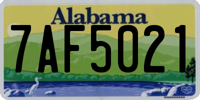 AL license plate 7AF5021