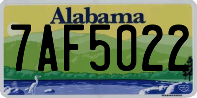 AL license plate 7AF5022