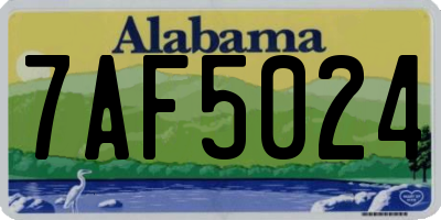 AL license plate 7AF5024