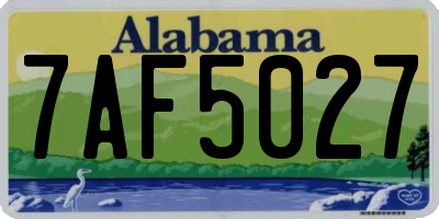 AL license plate 7AF5027