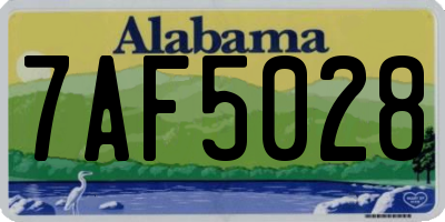 AL license plate 7AF5028