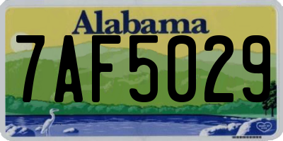 AL license plate 7AF5029