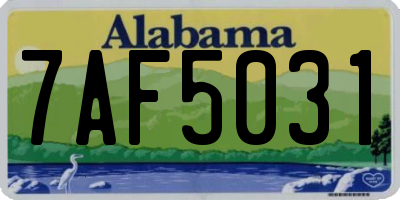 AL license plate 7AF5031