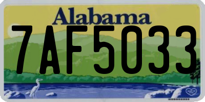 AL license plate 7AF5033