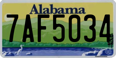 AL license plate 7AF5034