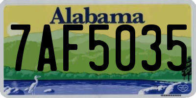 AL license plate 7AF5035