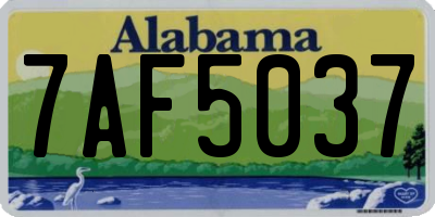 AL license plate 7AF5037