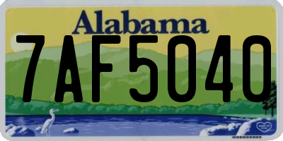 AL license plate 7AF5040