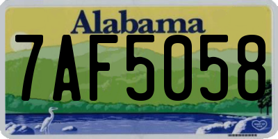 AL license plate 7AF5058