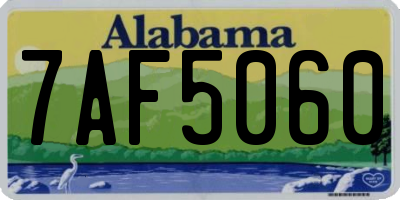 AL license plate 7AF5060